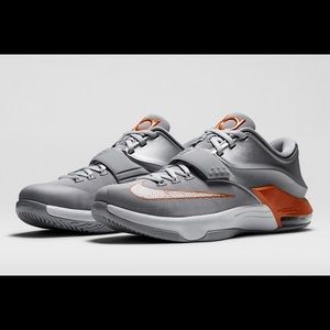 Nike KD 7 Metallic Silver/Urban Orange-Wolf Grey